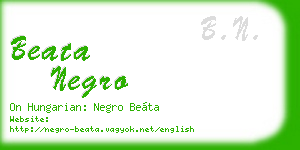 beata negro business card